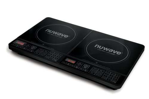 Nuwave Double Induction Cooktop, Powerful 1800W, 2 Large 8” Heating Coils, Independent Controls