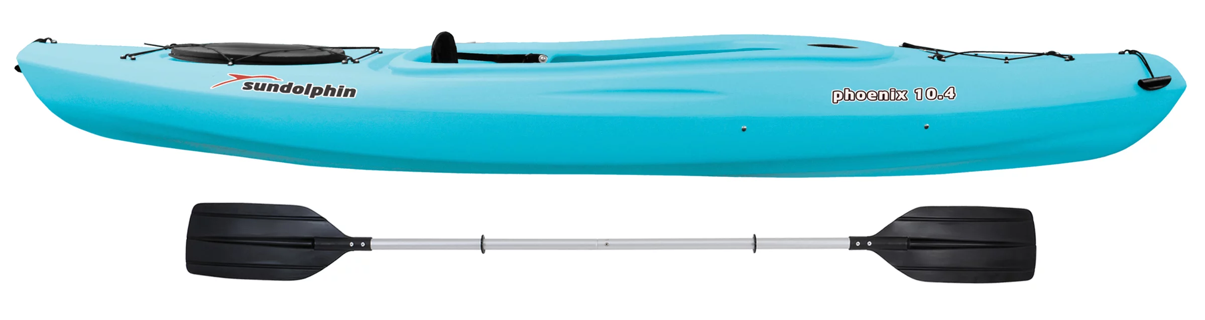 Sun Dolphin Phoenix 10.4 Sit-In Kayak Sea Blue, Paddle Included