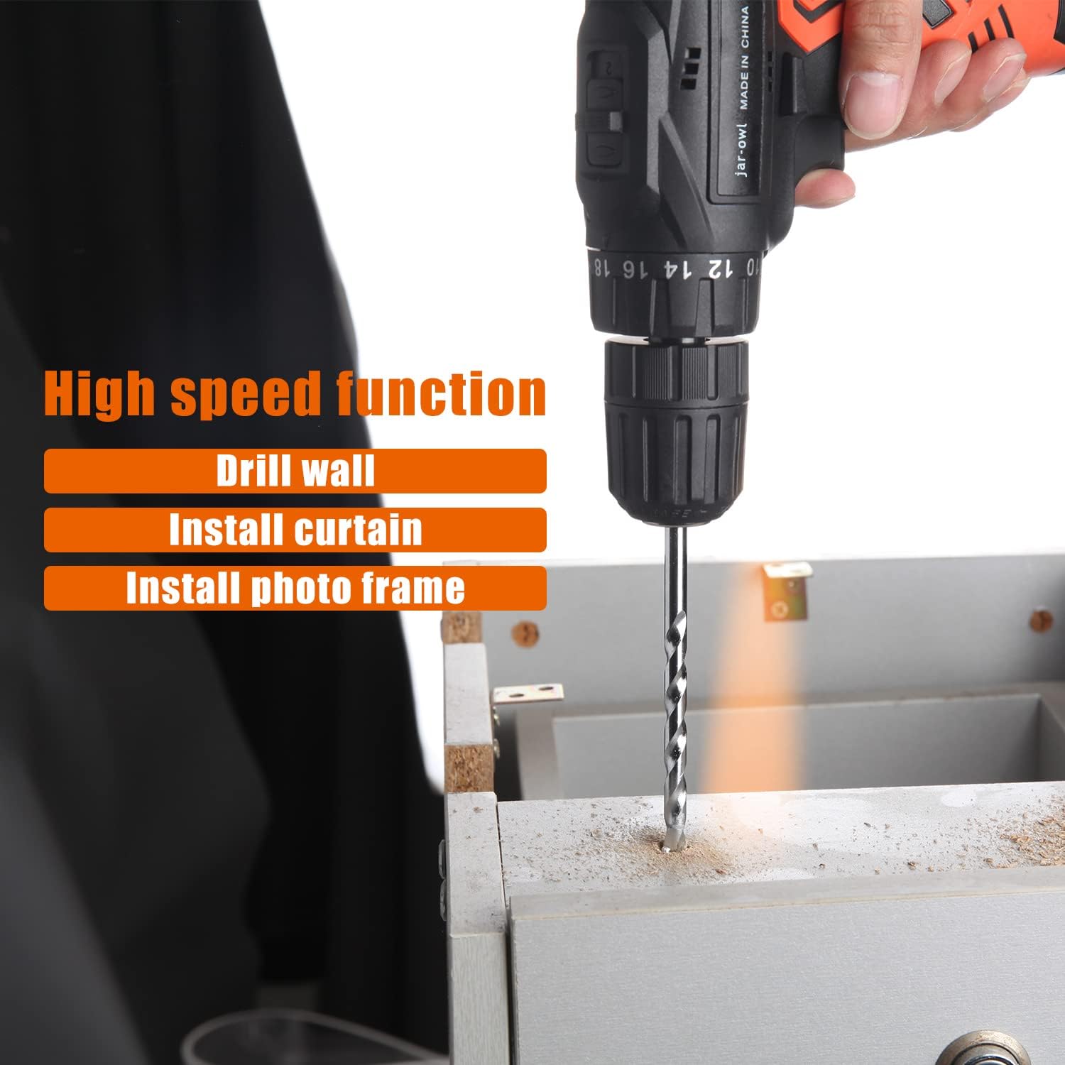 jar-owl Power Tools Combo Kit With 16.8V Cordless Drill for 48 Accessories Home Cordless Repair Kit Tool Set Pack of 2