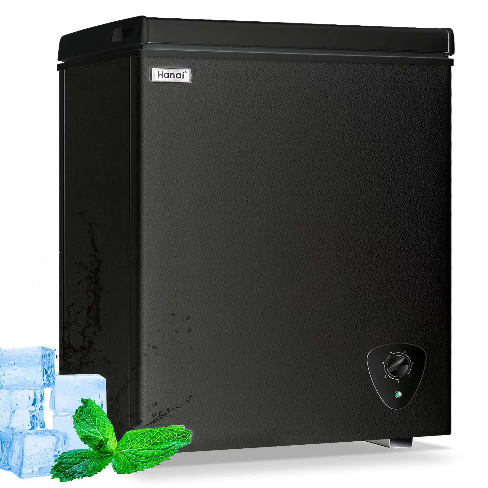 3.5 Cubic Chest Freezer, Compact Deep Freezer with Top Open Door and Removable Storage Basket, 7 Gears Temperature Control, Energy Saving