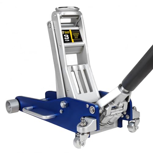 YELLOW JACKET 3 Ton Floor Jack Full Aluminum Ultra Lightweight Quick Rise Racing Floor Car Jack with Dual Pump Fast Lifting Low Profile Jack for