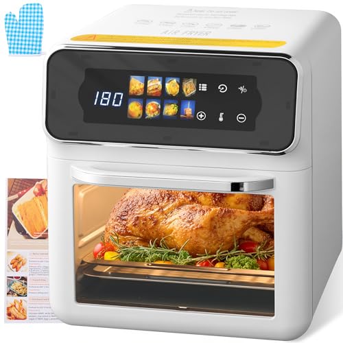 Air Fryer Oven, 8Qt Air Fry 8 Presets, Crispy Top, Bake, Grill Steaks, Bread, Bake Pizzas, French Fries, Reheats, Quick Meals, Digital Timer