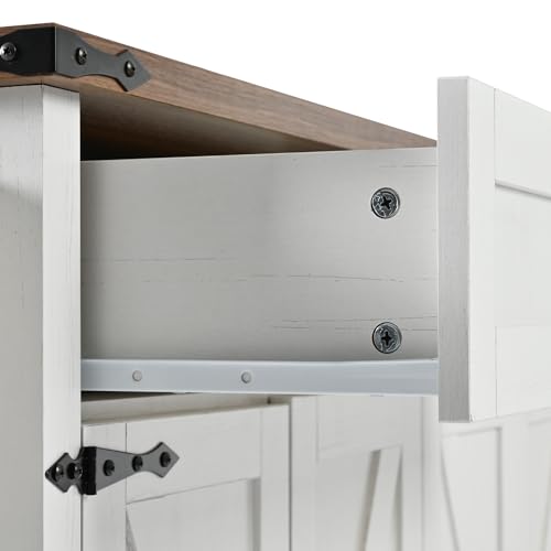 Kitchen Island Cart With Power Outlet, 2 Doors, Drop Leaf, Spice Rack, 2 Drawers - Rolling Storage Cart on Wheels for Home and Dining Room - White