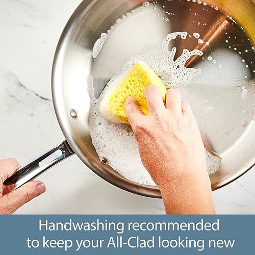 All-Clad D3 3-Ply Stainless Steel Large Frying Pan 7 Quart, Induction Oven Broiler Safe 600F, Kitchen Frying Pan, Fast & Even Heat, Fry Pan