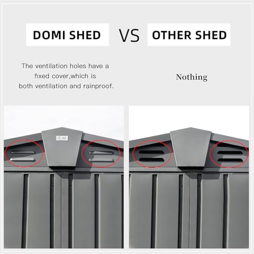 6x4 ft Small Outdoor Metal Storage Shed with Floor Frame & Lockable Door, Heightened Entry Garden Tool Shed for Backyard, Durable Galvanized Steel