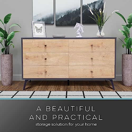 Raveena MAX Chest | Buffet Cabinet with Storage | Sideboard Cabinet | Multifunctional Buffets & Sideboards | Credenza with Six Sliding Drawers |