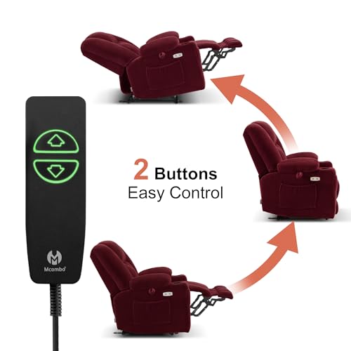 MCombo Zero Gravity Power Recliner Chair with Heat and Vibration Massage, Reclining Chair with USB & Type C Ports, Cup Holders for Living Room