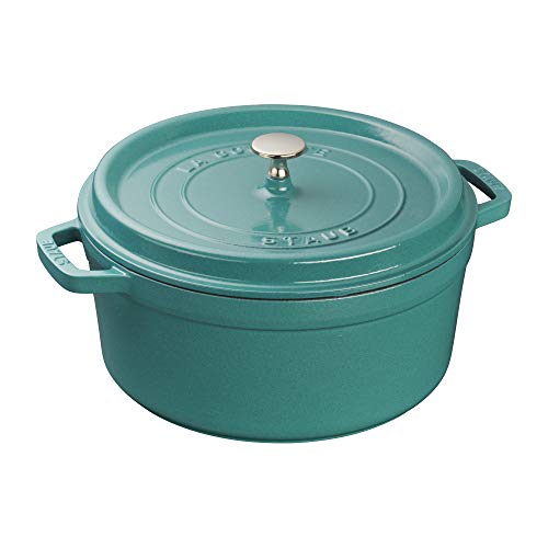 STAUB Cast Iron Dutch Oven 5.5-qt Round Cocotte, Made in France, Serves 5-6, Black Matte