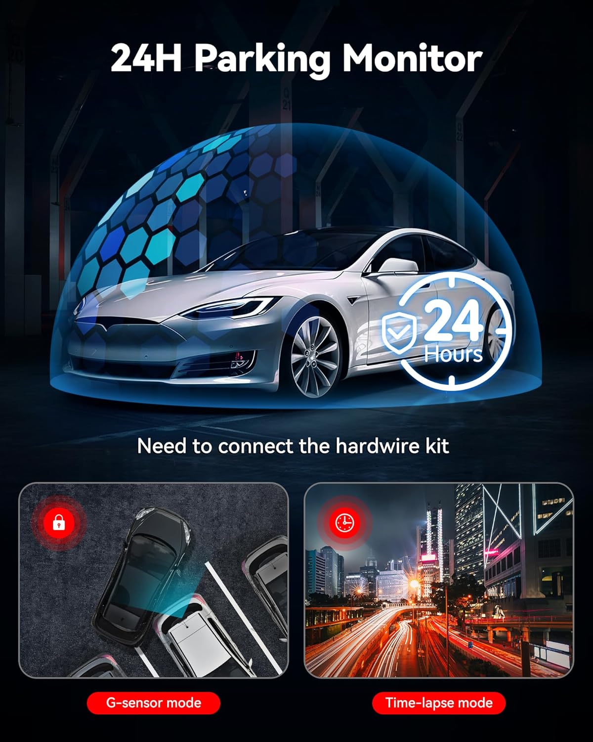 Dash Cam Front Rear, 4K/2.5K Full HD Dash Camera for Cars, Free 32GB Card, Built-in Wi-Fi GPS, 3.16” IPS Screen, Night Vision, 170°Wide Angle, WDR
