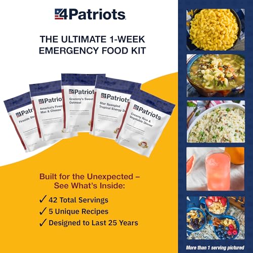 4Patriots 2-Week Survival Food Kit: Emergency Food Supply Designed to Last 25 Years, 84 Servings