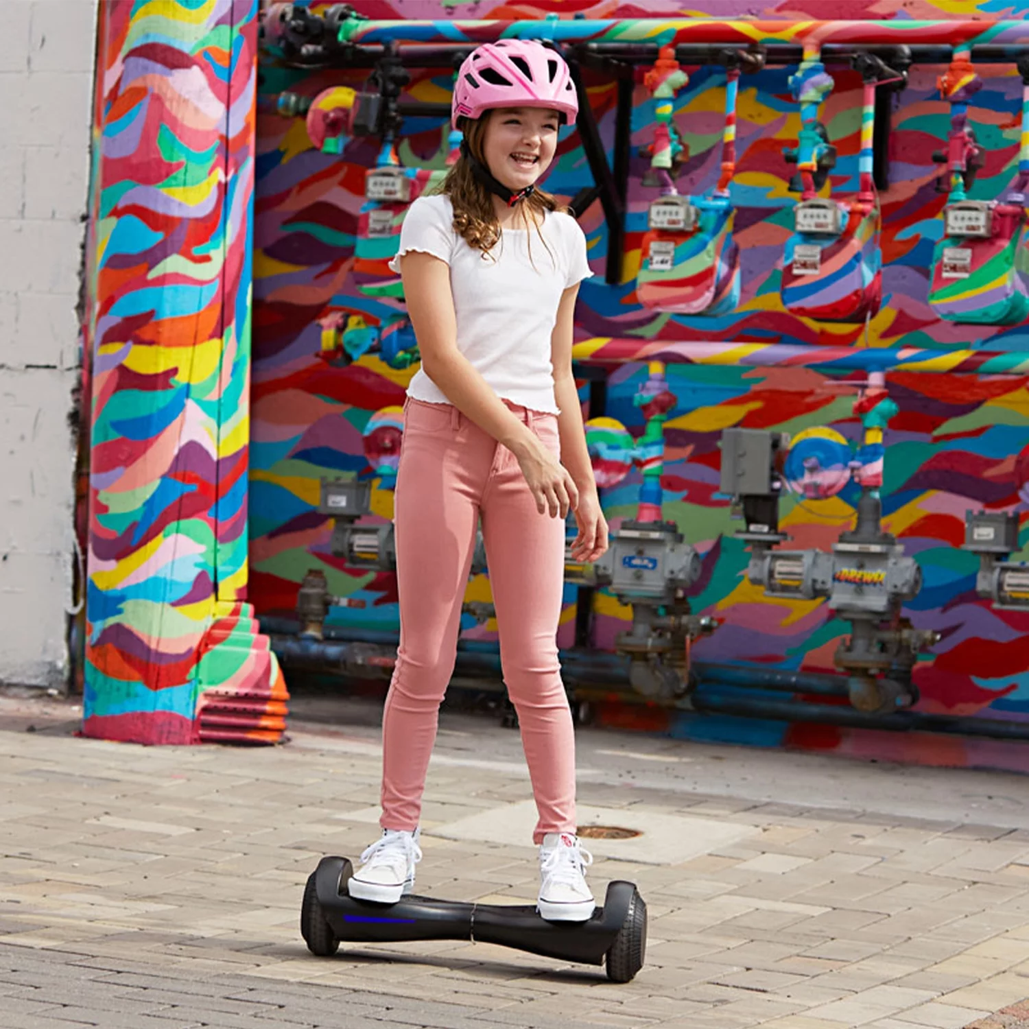 GOTRAX FX3 Hoverboard for Kids Adults 200W Motor 6.5" LED Wheels 6.2mph Top Speed, Pink