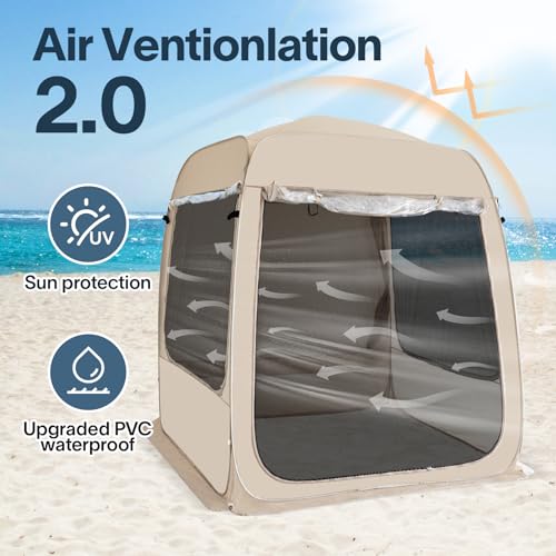 Alvantor Screen House Gazebo, 6-10-15 Person Pop Up Igloo Screened Canopy Tent with Mosquito Netting Sides