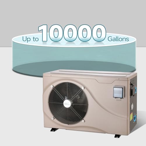 Above Ground Pool Heater EU50, Max 16184BTU Up to 5000gallons Electric Swimming Pool Heat Pumps, Titanium Heat Exchanger, 5.62 COP, 110V/120V