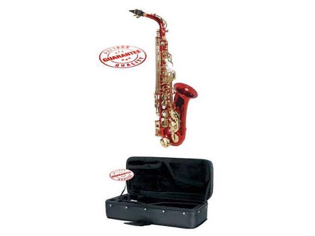 Hawk Colored Student Red Alto Saxophone with Case, Mouthpiece and Reed