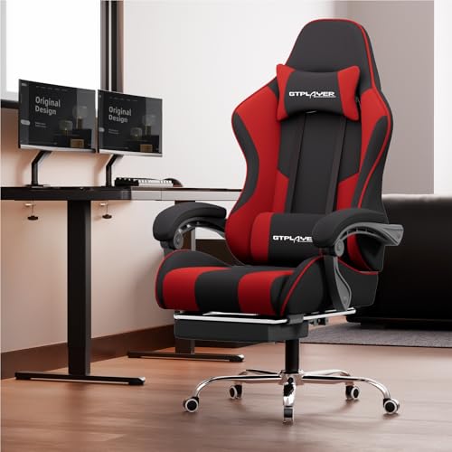 GTPLAYER Gaming Chair, Computer Chair with Footrest and Lumbar Support