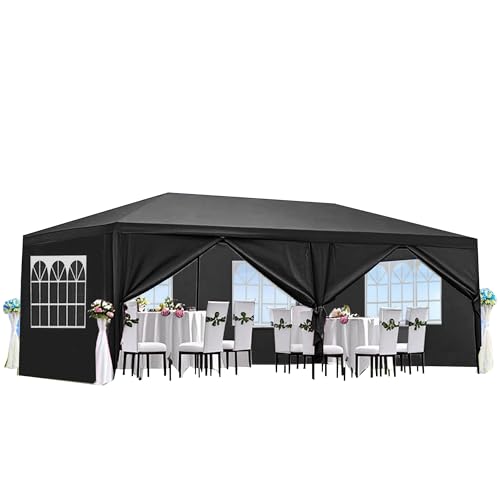 10'X30' Outdoor Party Tent Gazebo with 8 Removable Sidewalls, Large Wedding/Event Canopy Marquee Featuring Windows