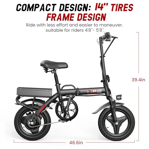 Spacewalk Folding Ebikes for Adults - H5/H5-pro with 500W Motor, 36V/48V Battery, 13.7 MPH/15 MPH, 35 Miles/37 Miles PAS Range
