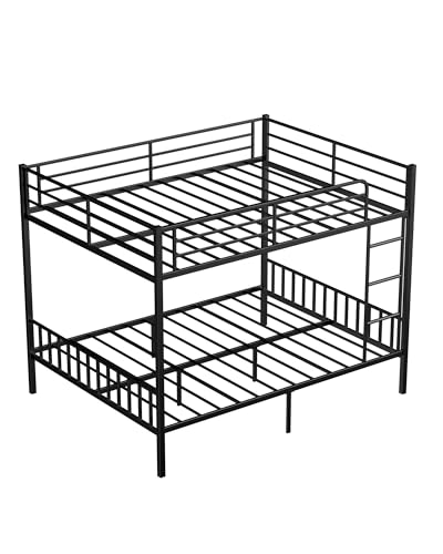 Full Size Loft Bed with Desk and Storage Stairs, Heavy Duty Metal Loft Bed Frame with Wardrobe