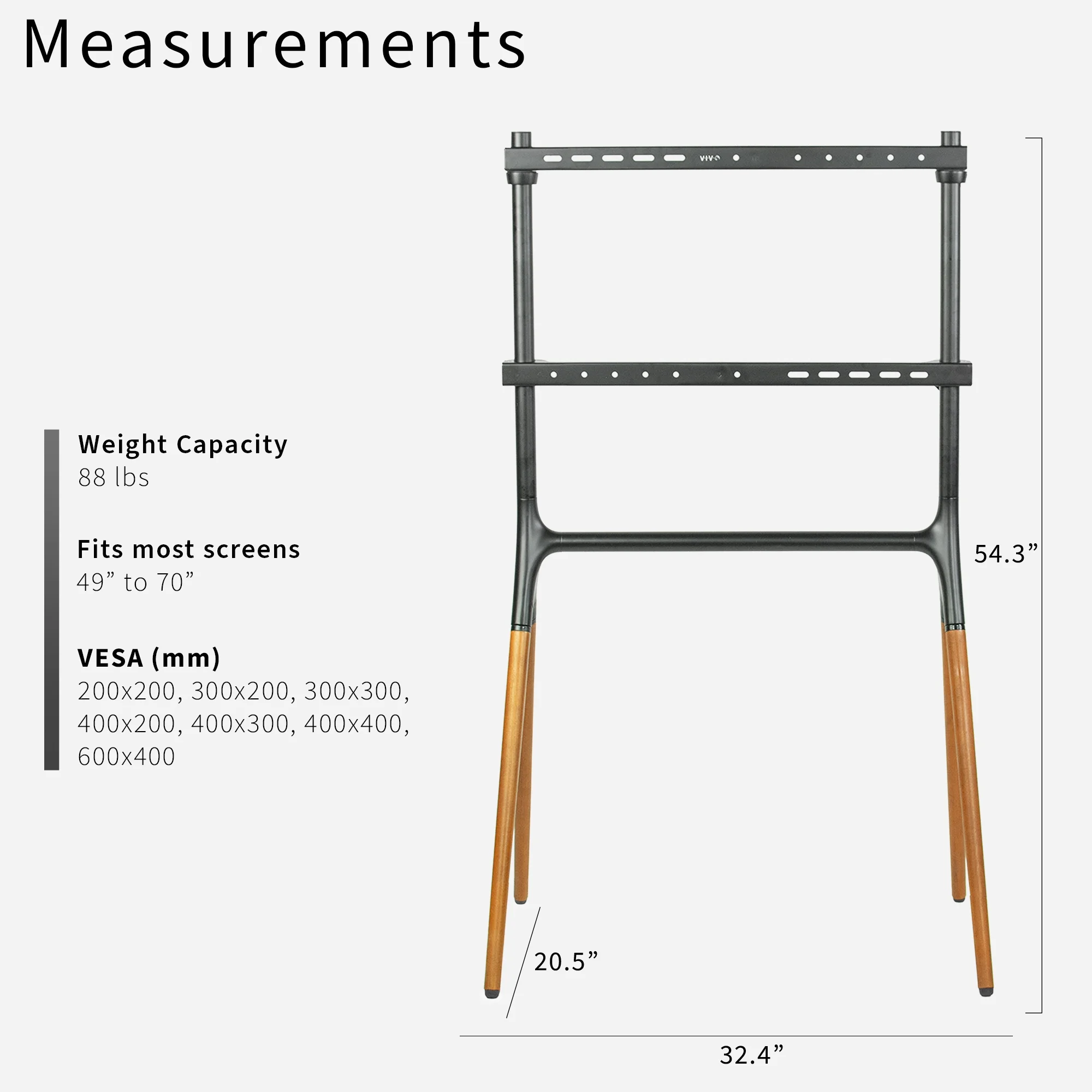 VIVO Easel Studio TV Adjustable Floor Stand | Mounts 49" to 70" Screens