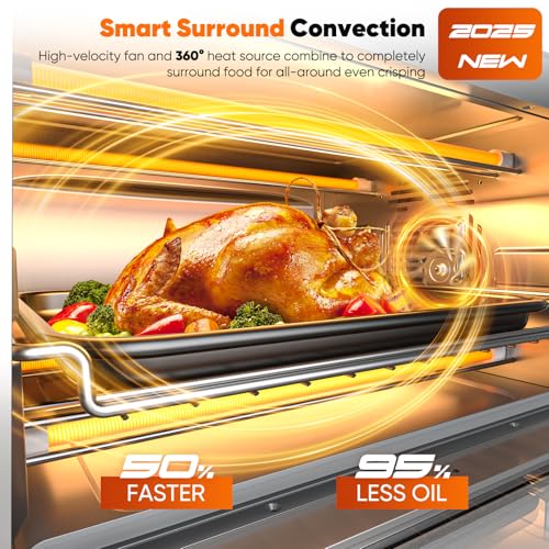 Nuwave Bravo Pro Smart 21QT Toaster Oven Air Fryer Combo, Convection Oven Countertop, 10 functions all in 1, with even & quick crisp technology