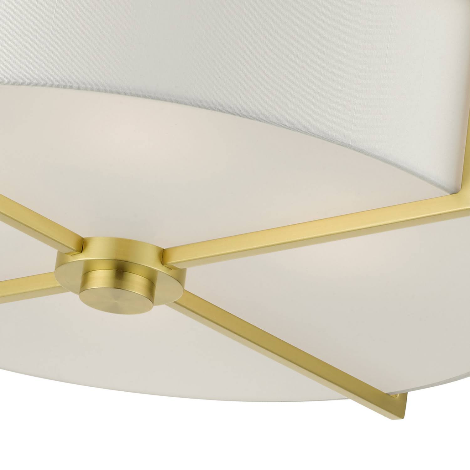Livex Lighting-51075-12-Wesley - 4 Light Semi-Flush Mount Satin Brass