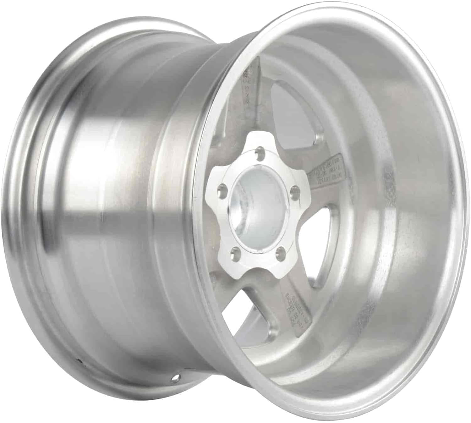 JEGS Sport Star Aluminum Wheel 15” x 10” | 5 x 4.5” Wheel Bolt Pattern Spacing | -25 mm Offset | 4.5” Backspacing | Polished Finish | 3.27” Center