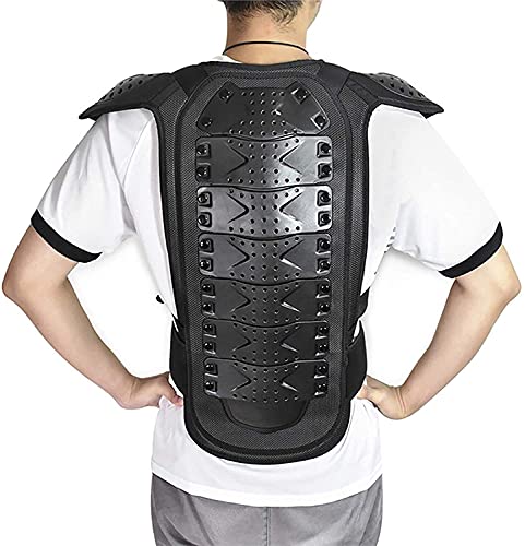 Adults Motorcycle Body Armour Chest Back Spine Protector Guard Vest,Protective Gear for Bike Motocross Skiing Snowboarding Black