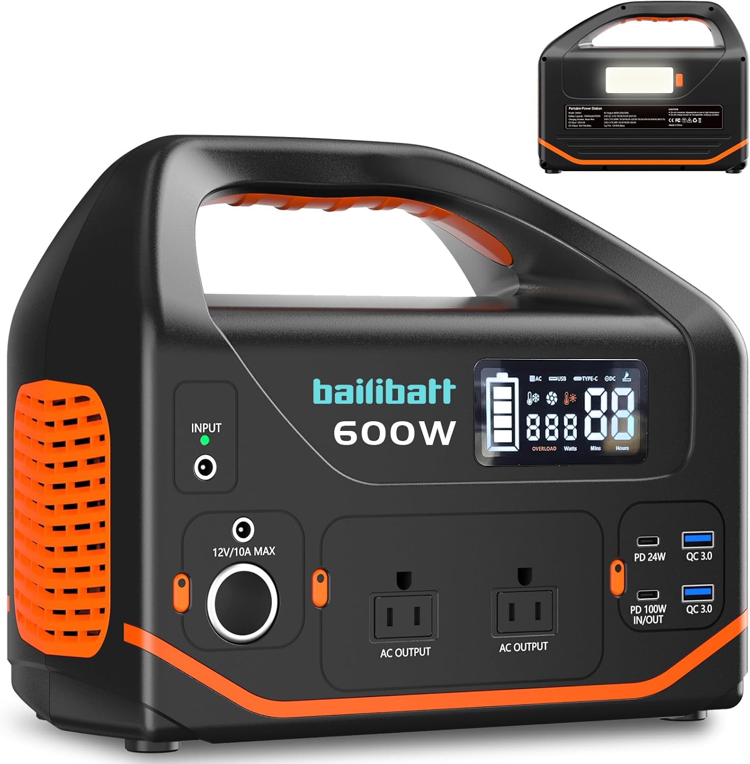Portable Power Station 600W,293Wh Portable Generator for Home Use