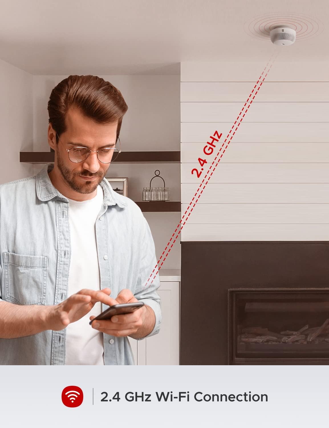 X-Sense Smart Smoke Detector Fire Alarm with Advanced Photoelectric Sensor, Replaceable Battery, Wi-Fi Smoke Detector (Battery Included)
