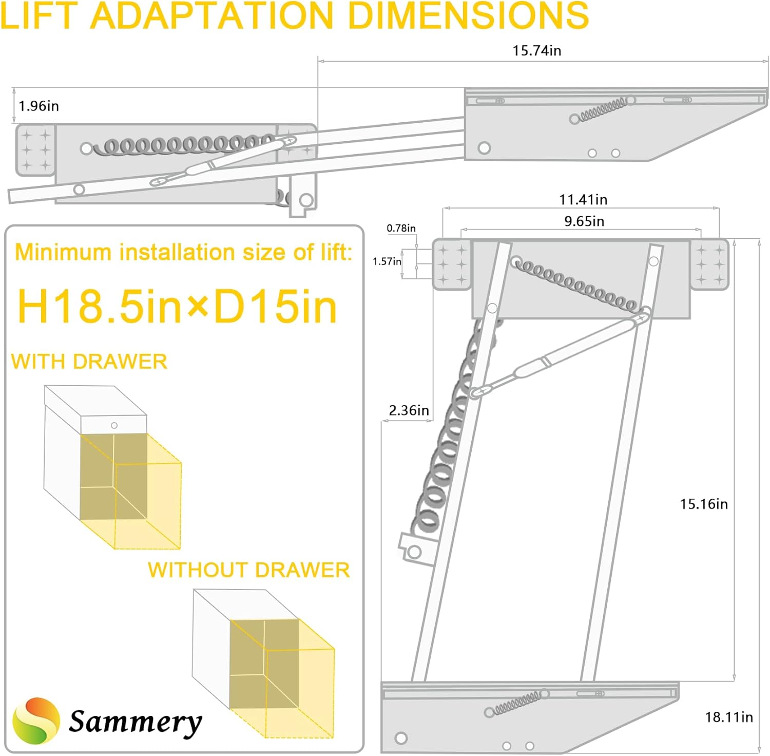 Mixer Lift for Cabinet Appliance Lift with Soft-Close Heavy-Duty for Kitchen Cabinet with Locking Mechanism, Holds Up to 60 LBS