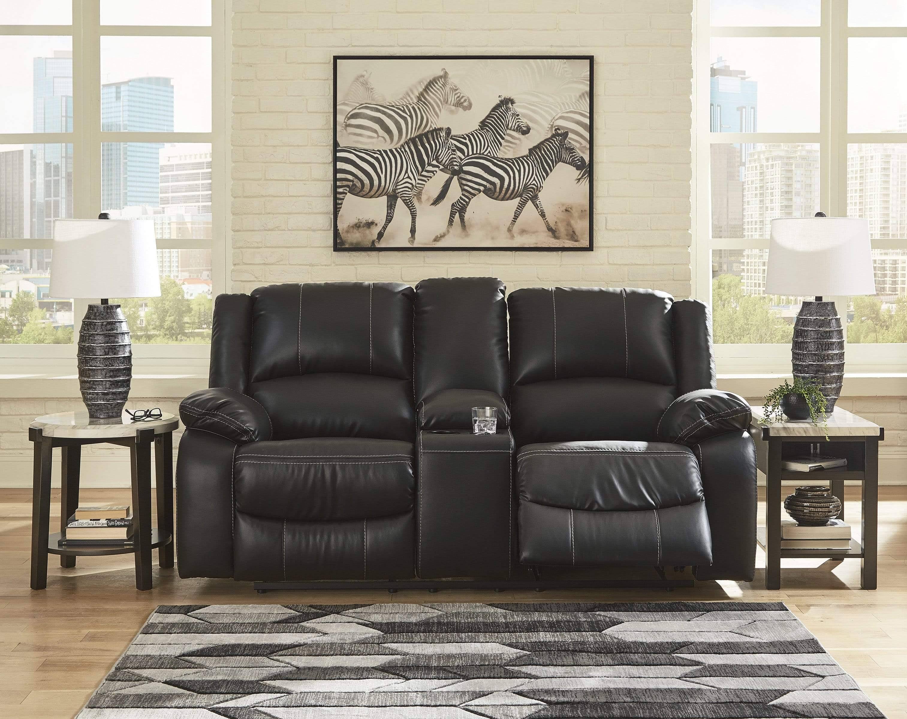 Ashley Calderwell Reclining Loveseat with Console