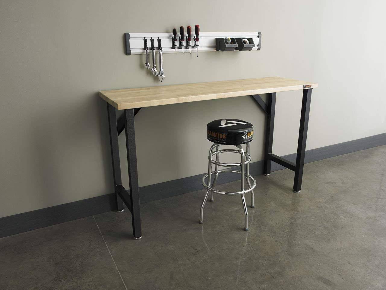 Gladiator GAWB66HWGG 66-1/2x22 Wide Hardwood Workbench, 66.5-in Wide, Hammered