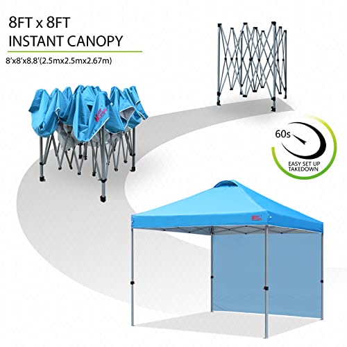 MASTERCANOPY Durable Pop-up Canopy Tent with 1 Sidewall (10'x10',White)