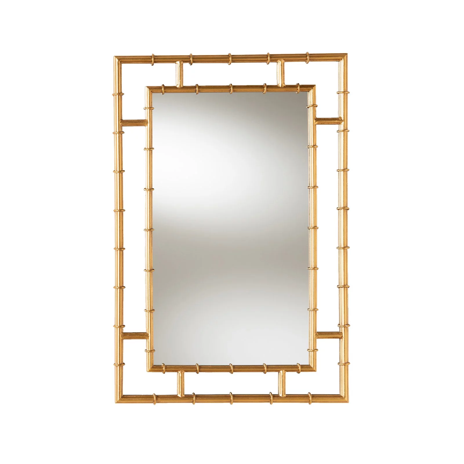 Baxton Studio Adra Modern and Contemporary Gold Finished Bamboo Accent Wall Mirror,Wholesale Interiors - Radiant Selections