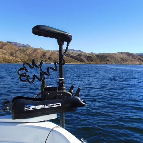 HASWING Electric Trolling Motor – 24V 60" 80lbs Cayman GPS Shaft Bow Mount One-Way Stepless Speed Fishing Boat Saltwater Freshwater