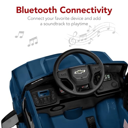 Best Choice Products 12V Licensed Chevrolet Silverado Ride On Truck, Electric Car Toy w/Parent Remote Control, Truck Bed Storage, Bluetooth Speaker