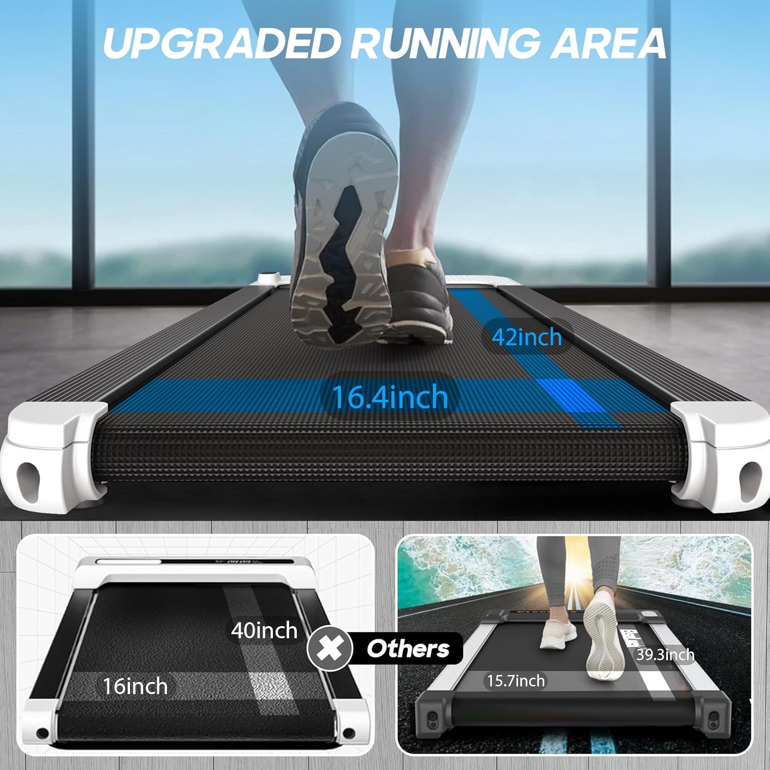 Standing Under Desk Walking Pad Treadmill for Apartment Office Home