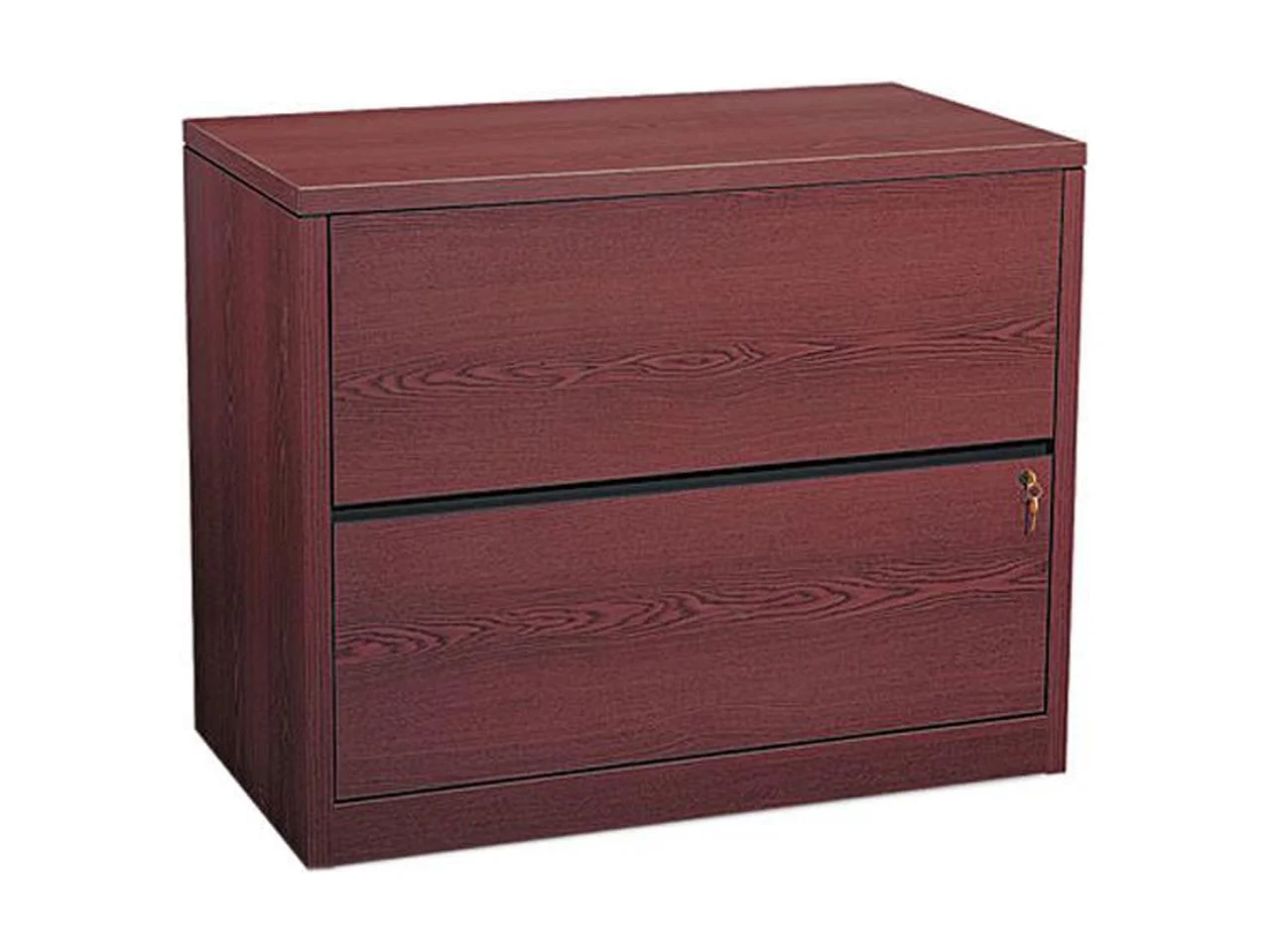 HON 2 Drawers Lateral Lockable Filing Cabinet, Brown