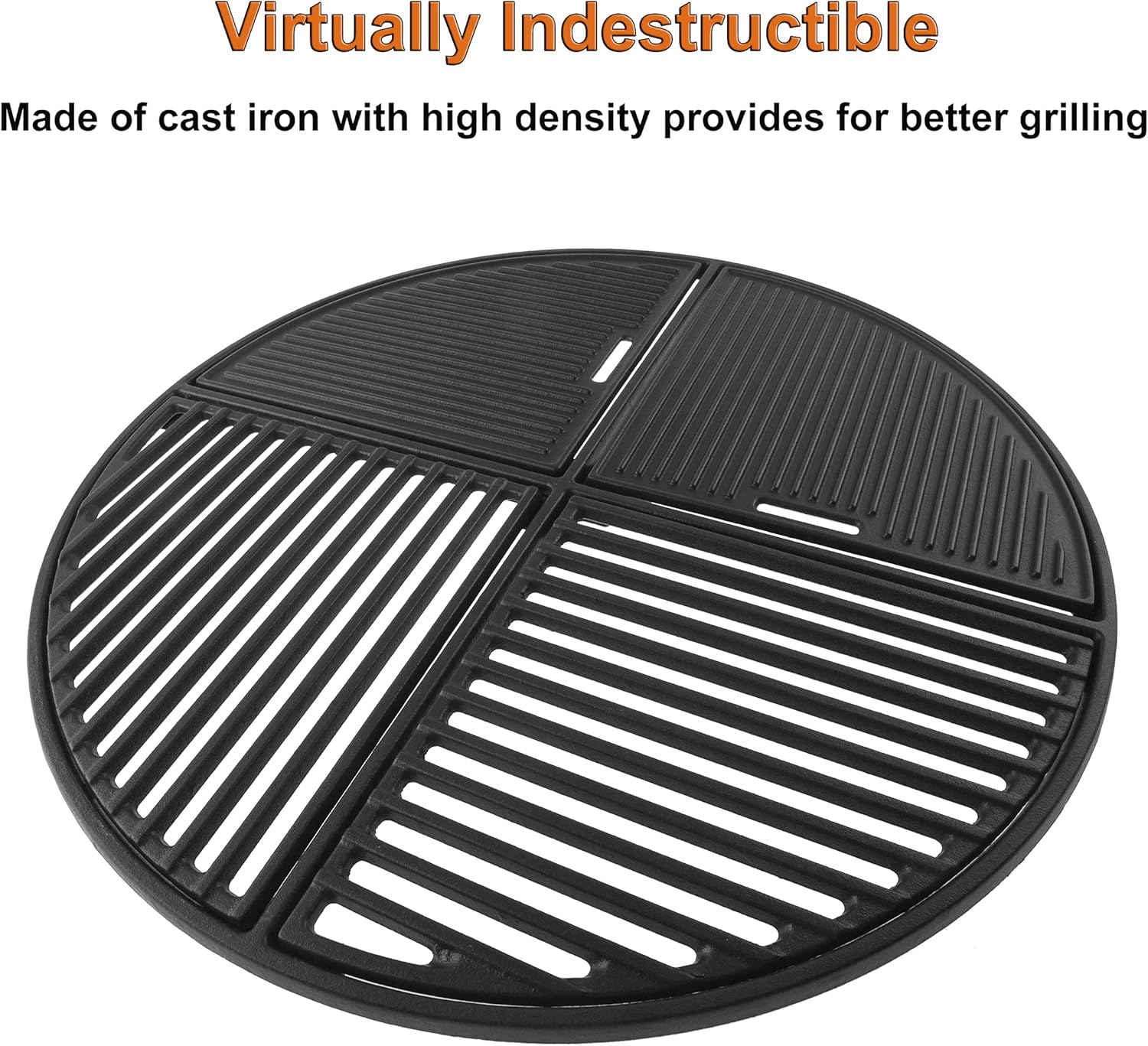 21.5” Cast Iron Grill Grate for Weber Original Kettle Premium 22 Charcoal Grill and Smokers, Replacement for Weber 22 Performer Premium Grill