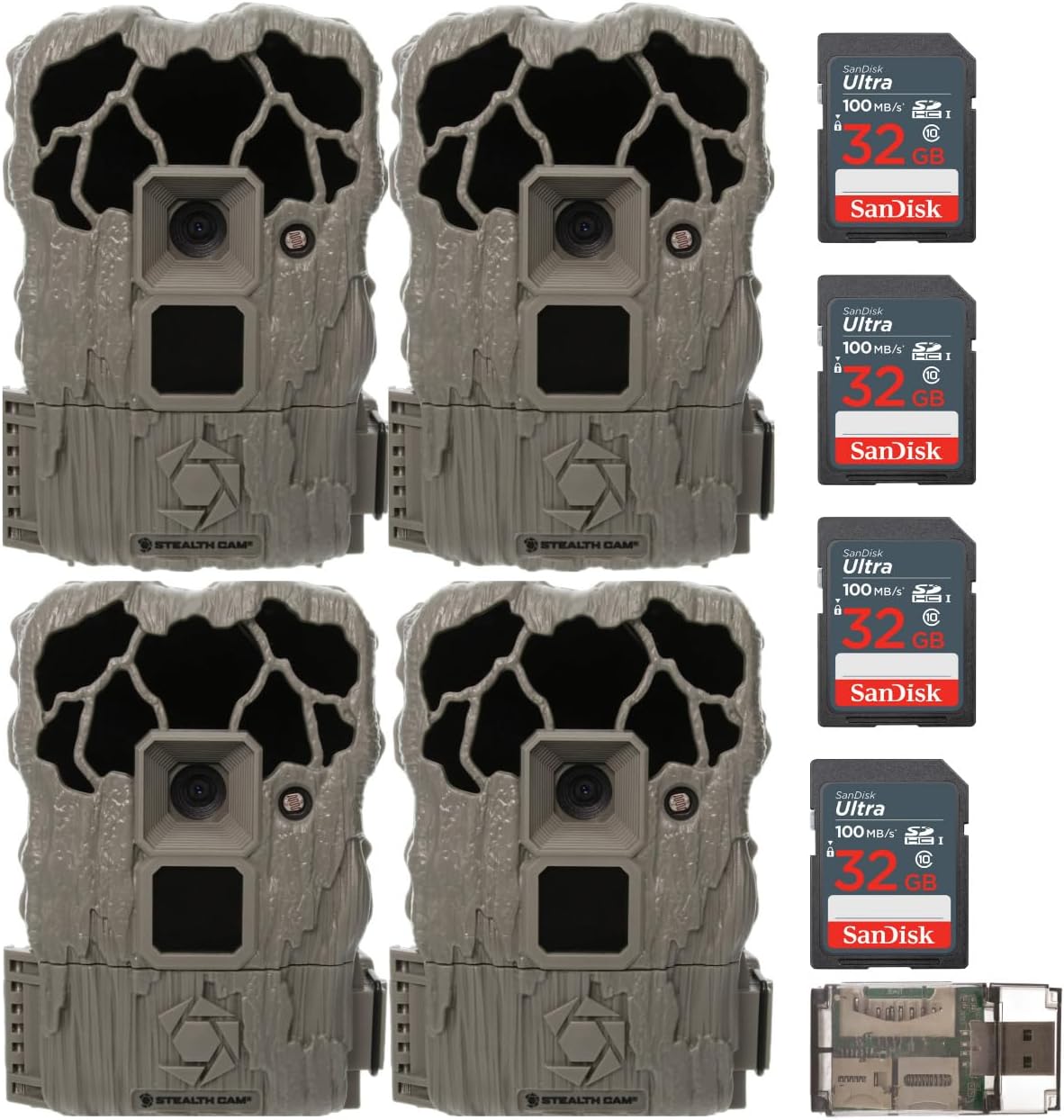 Stealth Cam STC-VL22 22MP Image 720p Video Veil Trail Camera with 80-Feet Detection and IR Range Bundle with 32GB SDHC Memory Card