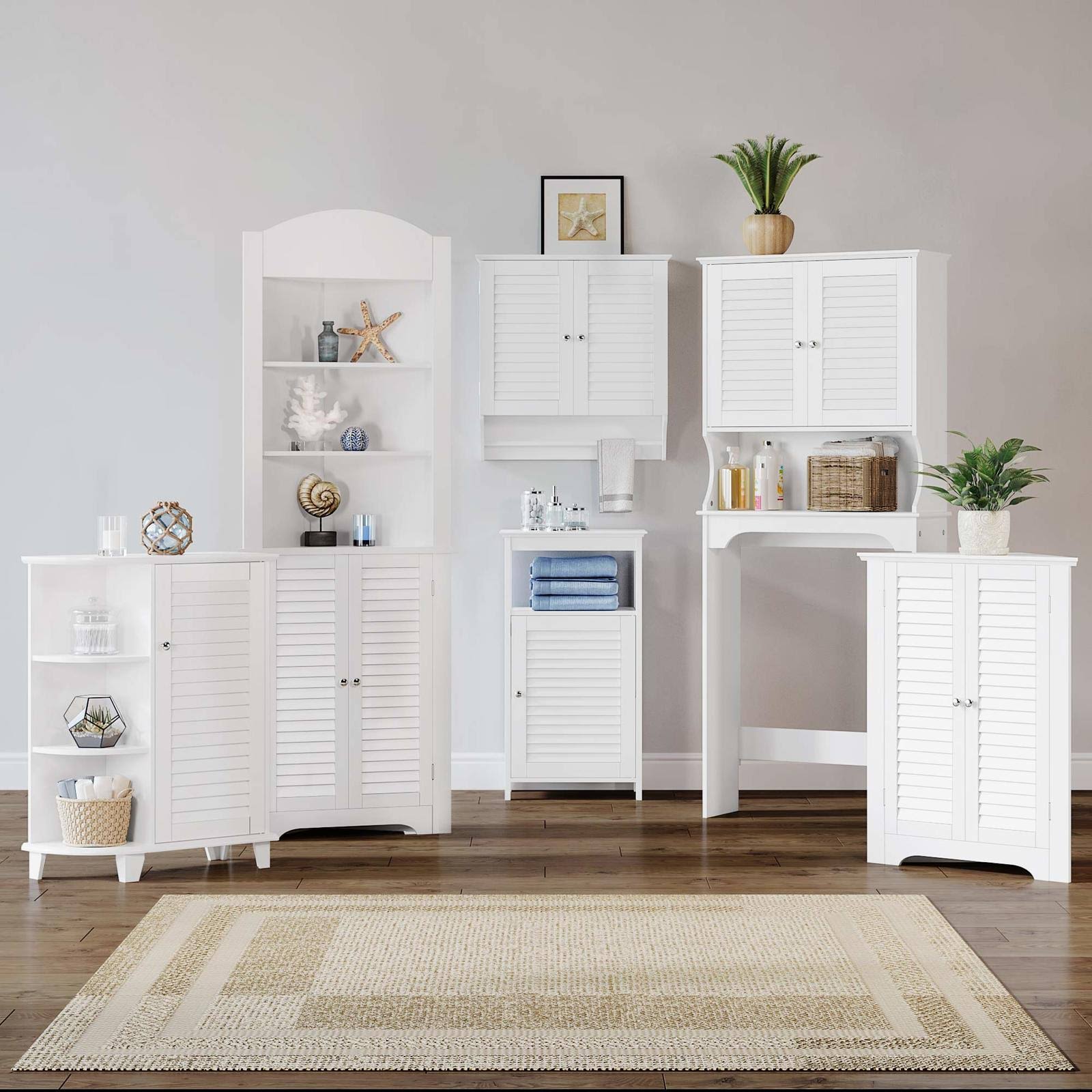Riverridge Ellsworth Collection 3-Shelf Corner Cabinet, White