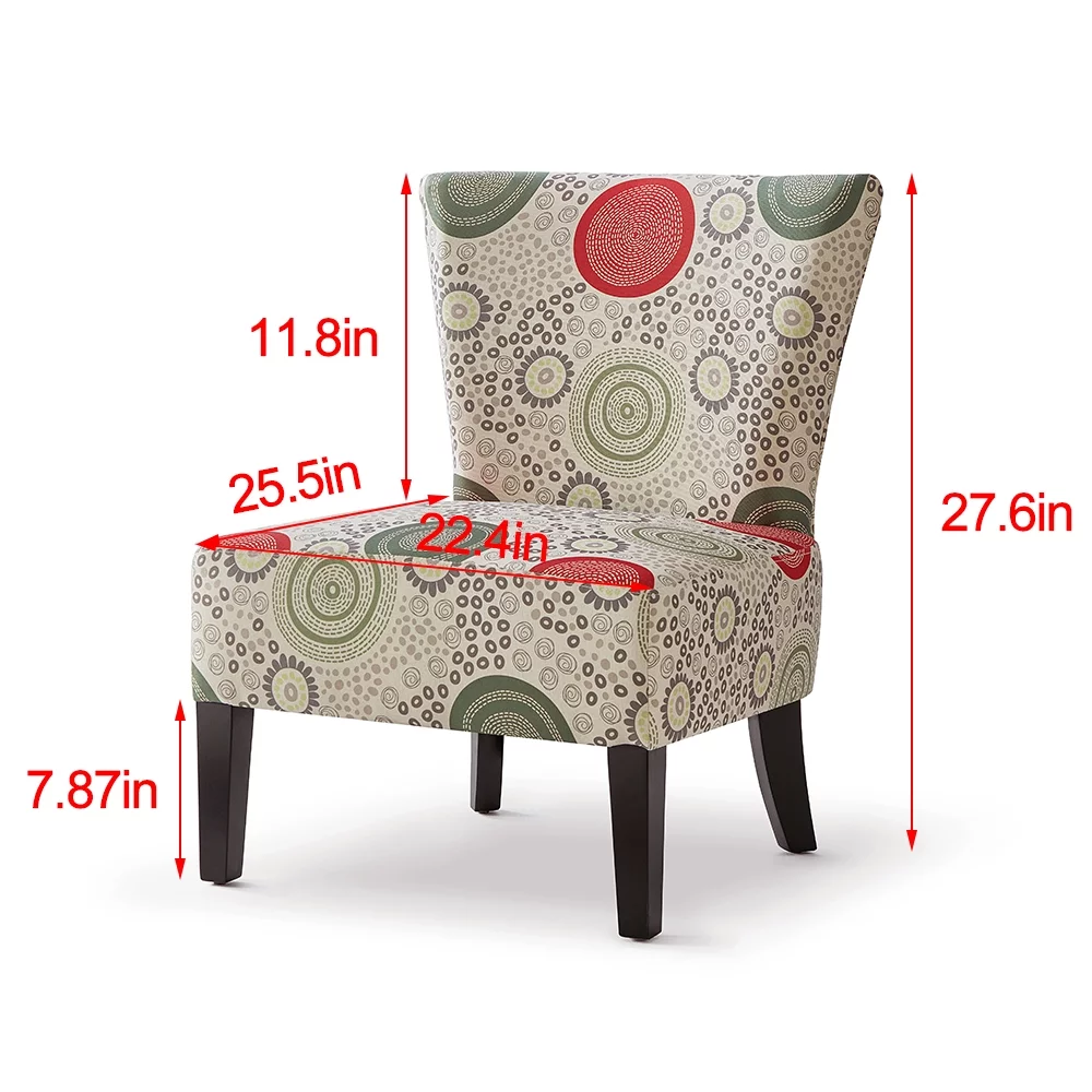 GEXPUSM Armless Accent Chair Set of 2, Modern Living Room Chairs with Thick Cushion & Solid Wood Legs, Fabric Comfy Bedroom Chair