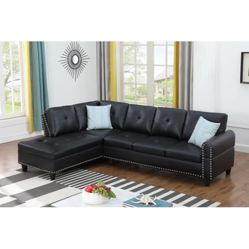 Devion Furniture Regis 4-in-1 Convertible L Shaped Couch with Pull Out Bed and Storage, Sectional Sleeper Sofa with Reversible Chaise for Living Room
