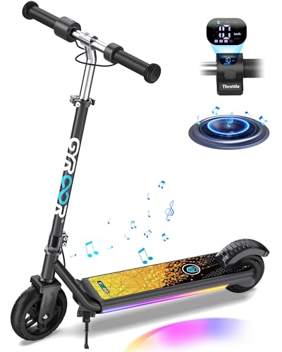 Gyroor H30 Max Electric Scooter for Kids, LED Dispaly, 150W Powerful Motor, Dual Brake System, Adjustable Height and Speed, Best Presents for Kids