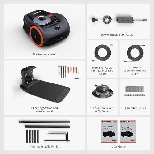 Segway Navimow iSeries Robot Lawn Mower Perimeter Wire Free 1/4 1/8 Acre RTK+Vision Robotic Lawnmower, AI-Assisted Mapping, Virtual Boundary