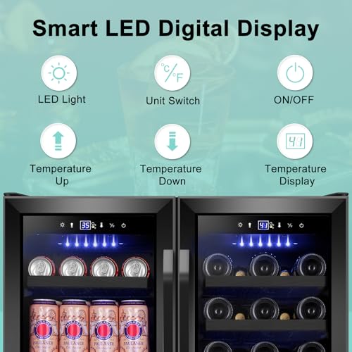 Cigar Electric Humidor, 35L 250 Counts Large Capacity Thermostatic Electric Cigar Cooler Cabinet with Digital LED Screen, Safety Lock