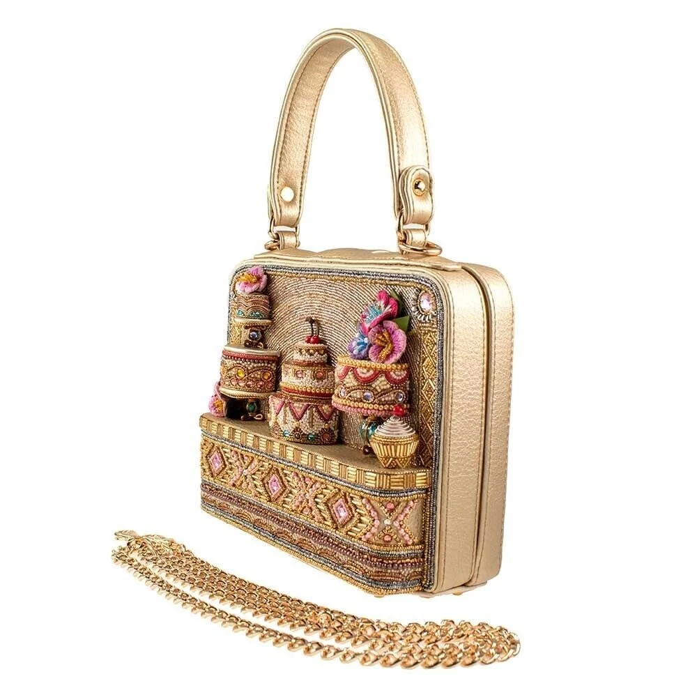 Mary Frances Sugar on Top Beaded Crossbody Cake Shop Top Handle Handbag Multi NW - Radiant Selections