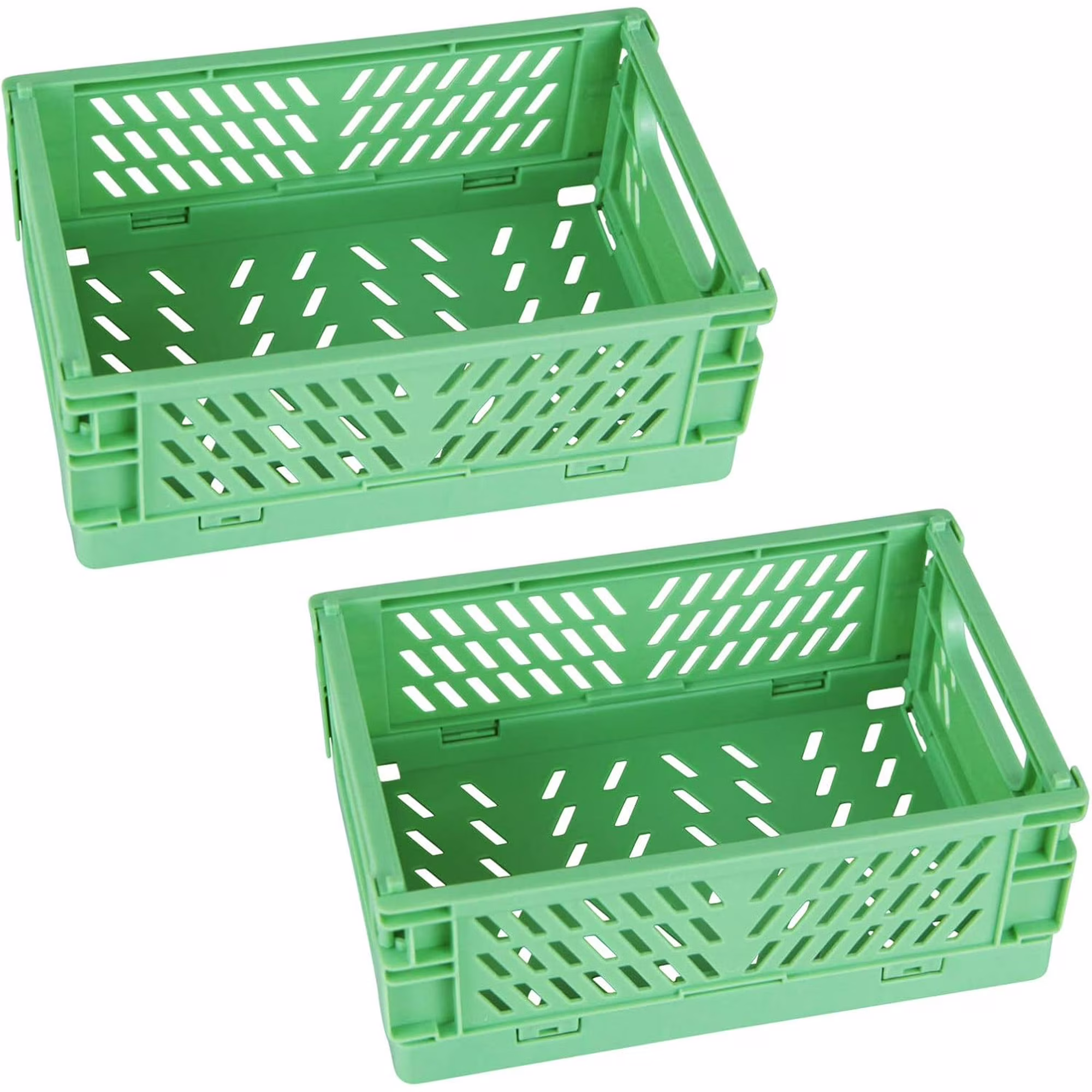 WarmHaven 2-Pack Mini Foldable Plastic Baskets for Organizing and Storage