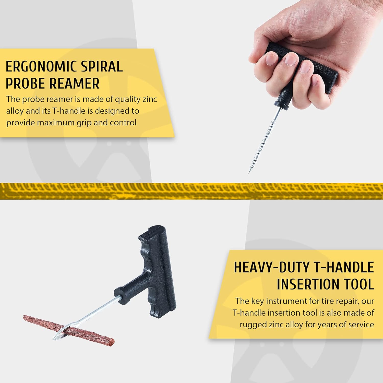 Double Cylinder Tire Inflator and 30pc Tire Repair Kit