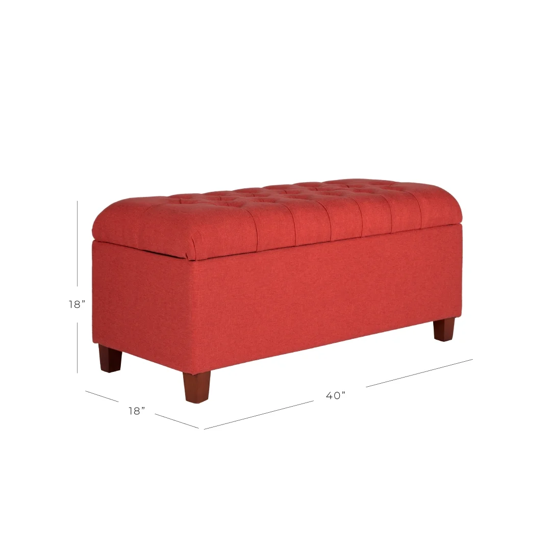 HomePop Ainsley Button Tufted Storage Bench, Multiple Colors